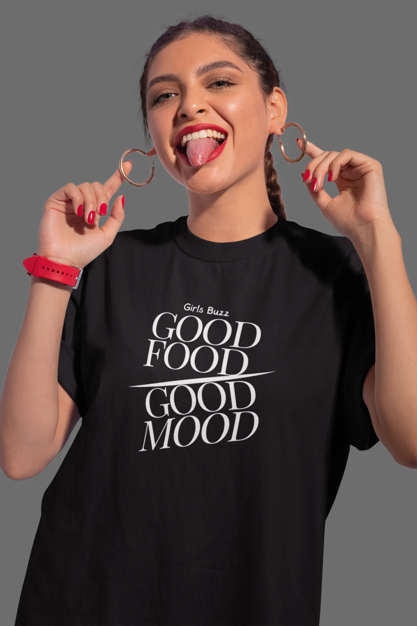 Good Food Good Mood Oversized Tee