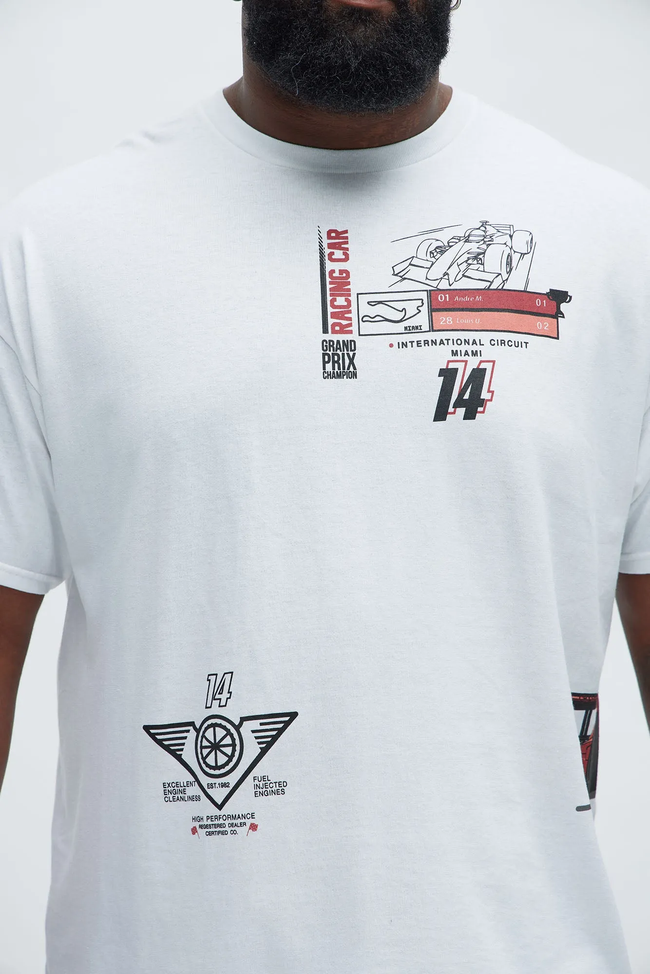 Grand Prix Racing Car Short Sleeve Tee - White