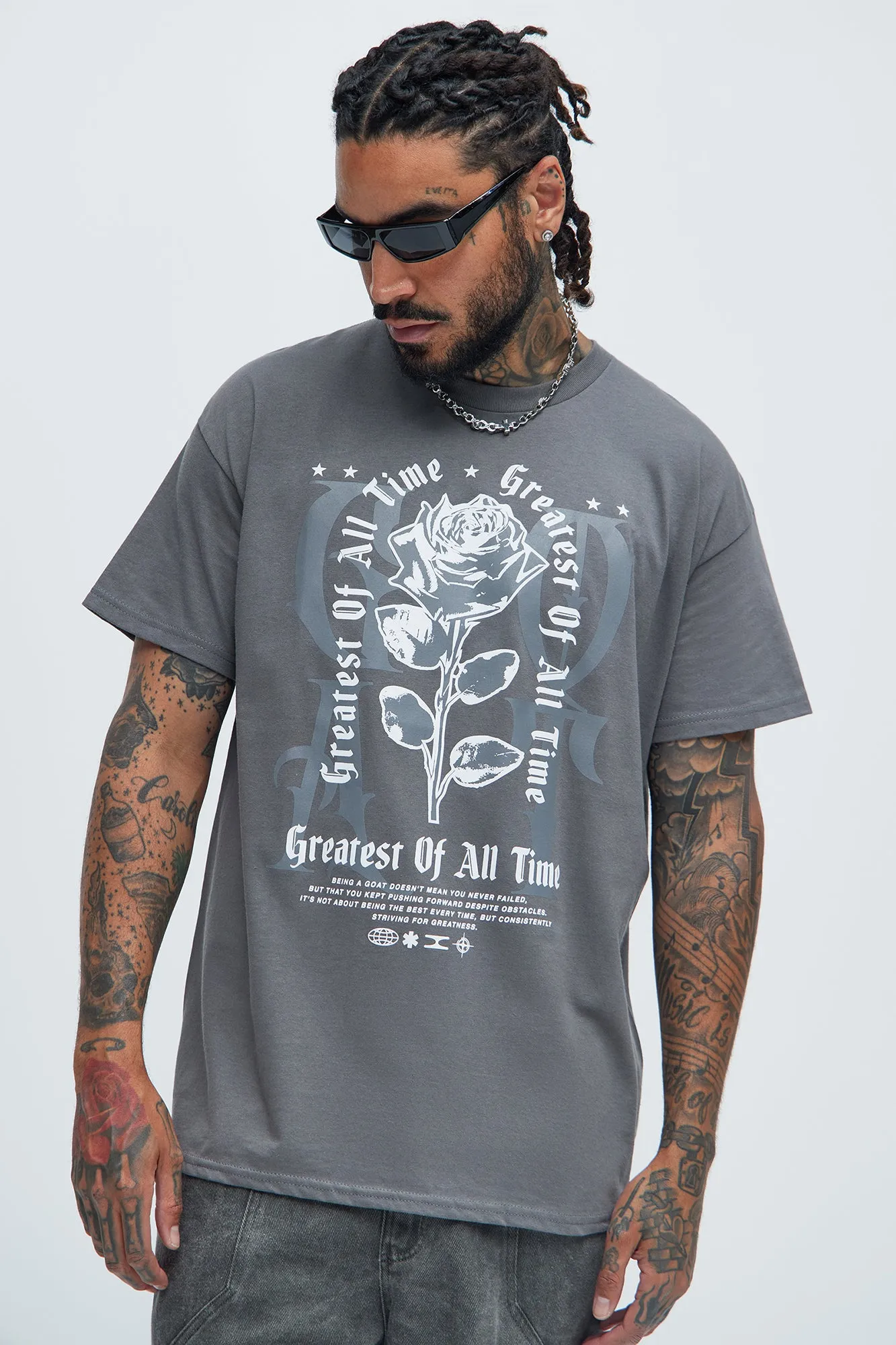 Greatest Of All Time Rose Short Sleeve Tee - Charcoal