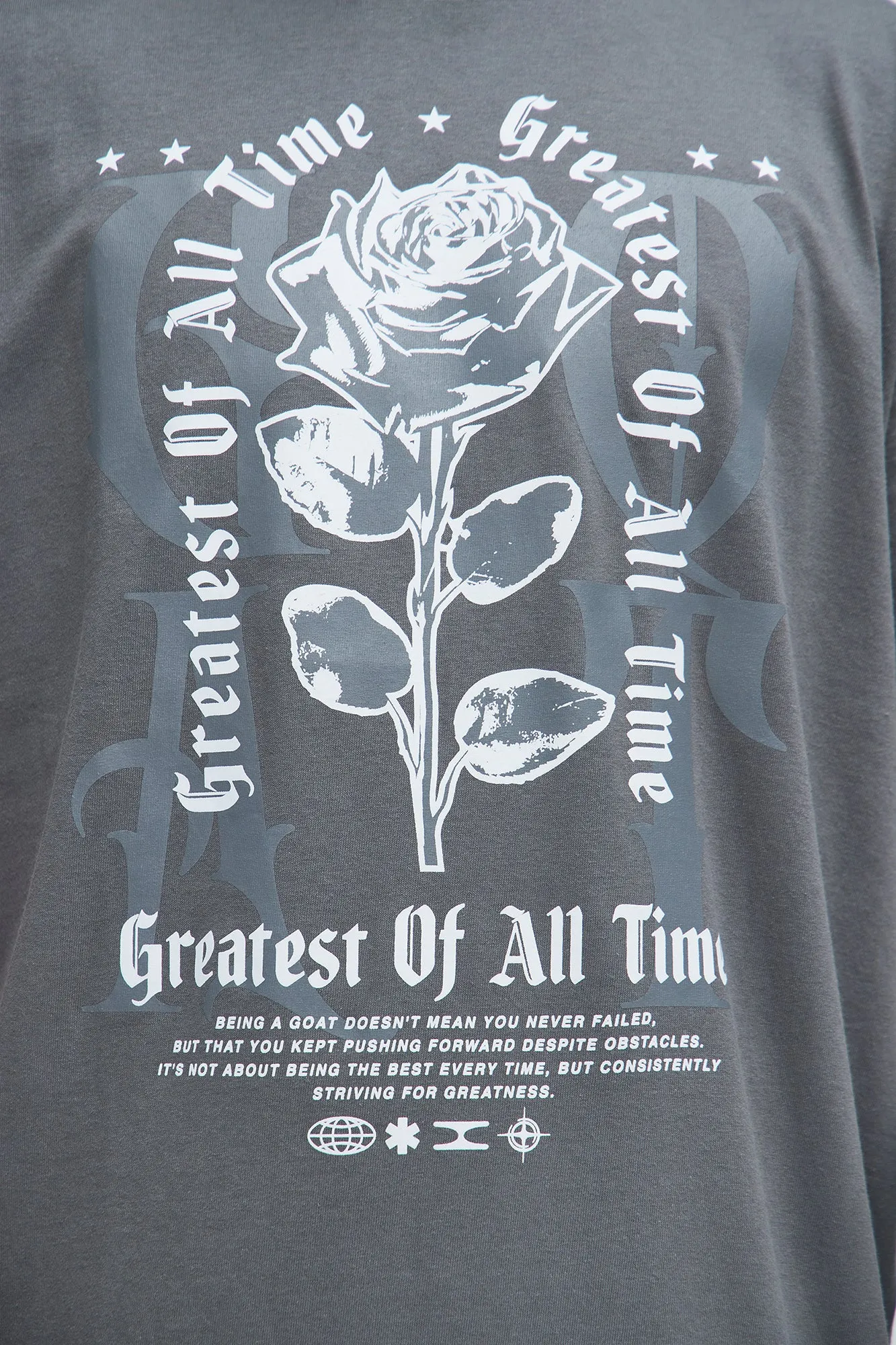 Greatest Of All Time Rose Short Sleeve Tee - Charcoal