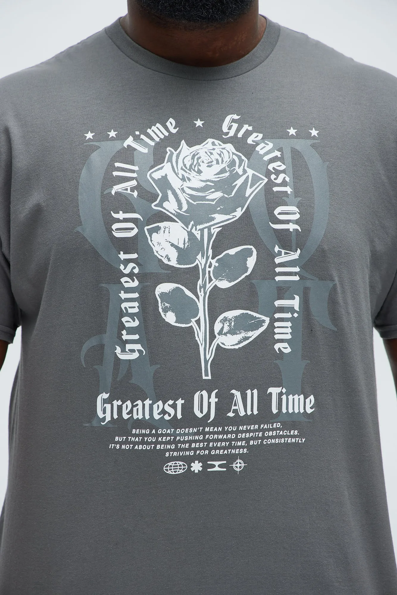 Greatest Of All Time Rose Short Sleeve Tee - Charcoal