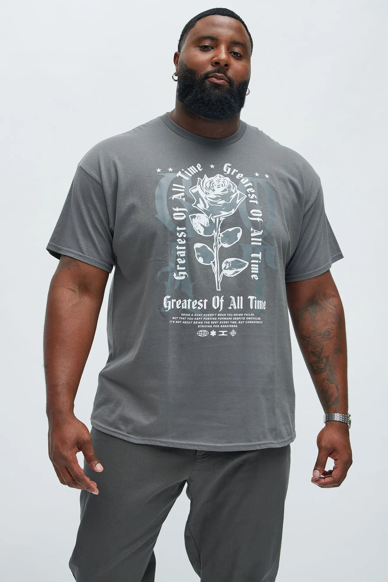 Greatest Of All Time Rose Short Sleeve Tee - Charcoal