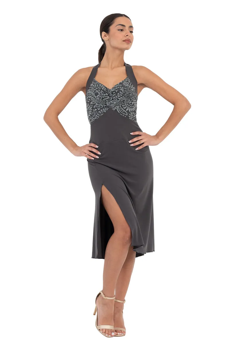 Halter-neck Tango Dress with Lace Bust