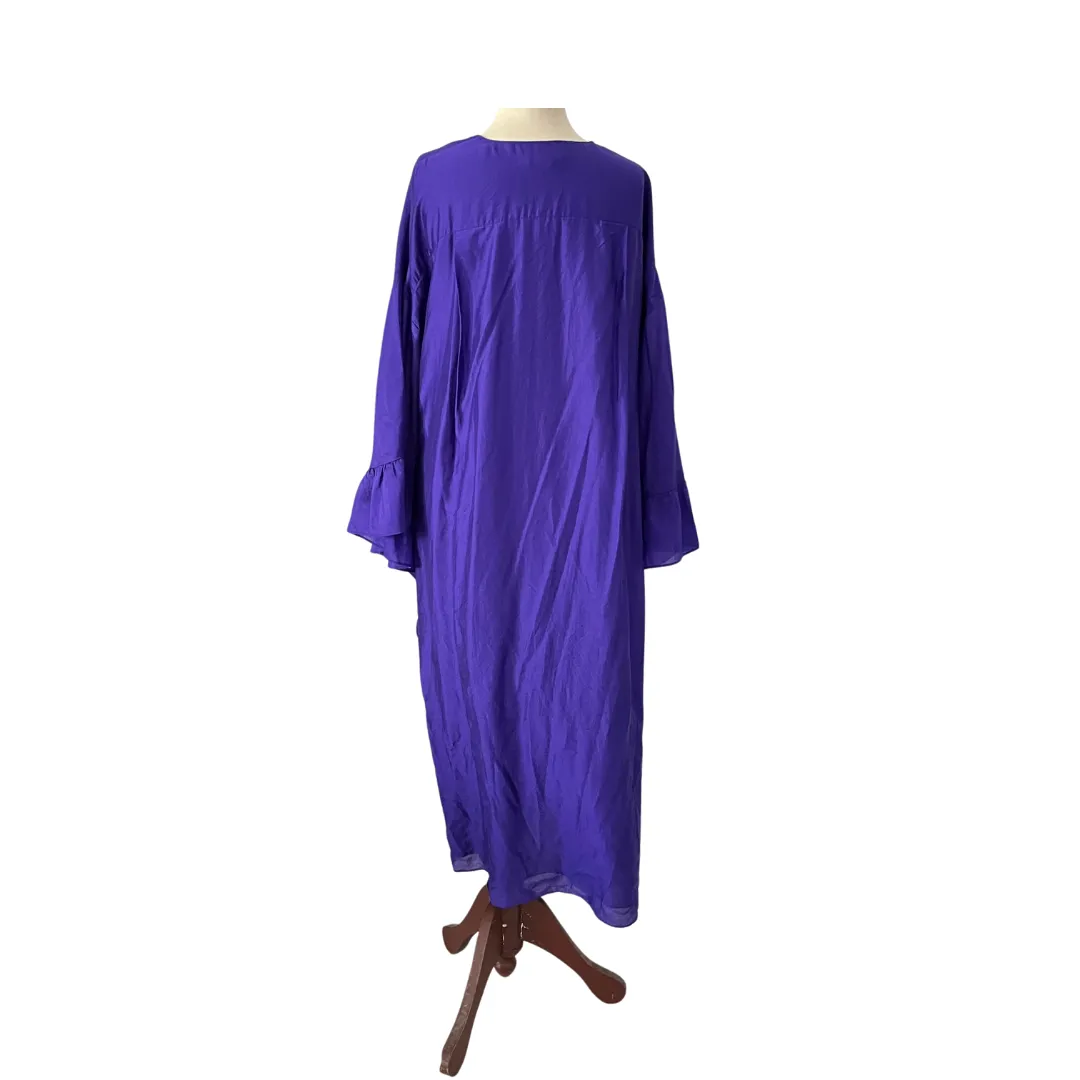 H&M Purple Frill Belted Kaftan Dress | Gently Used |