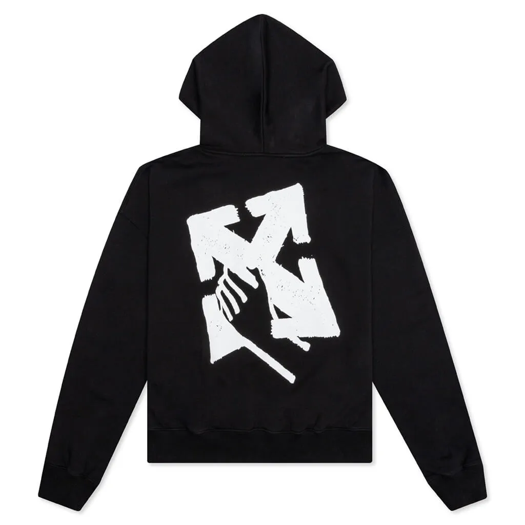 Hand Arrow Boxy Hoodie - Black/White