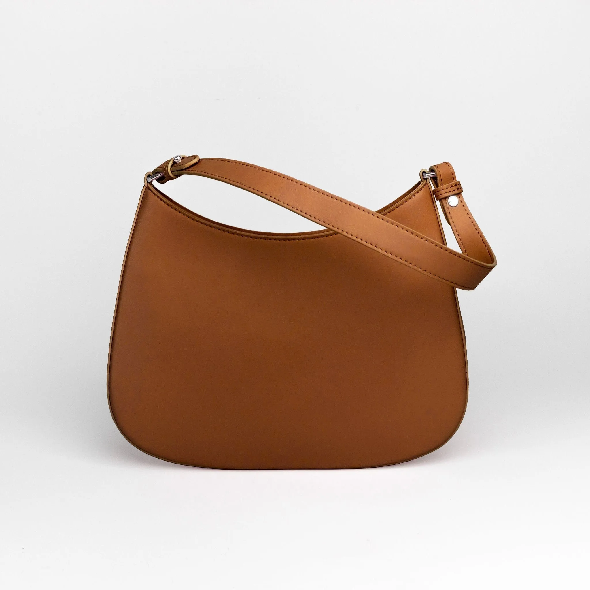 Hazel Apple Leather Mini Handbag | Tan