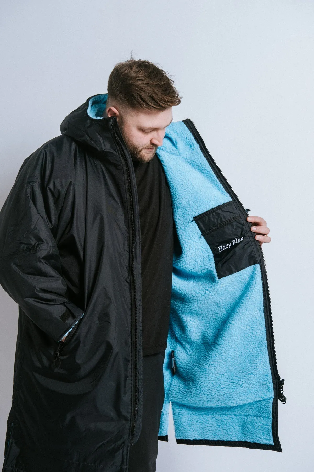 Hazy Blue Waterproof Adults All Weather Changing Robe - Newquay