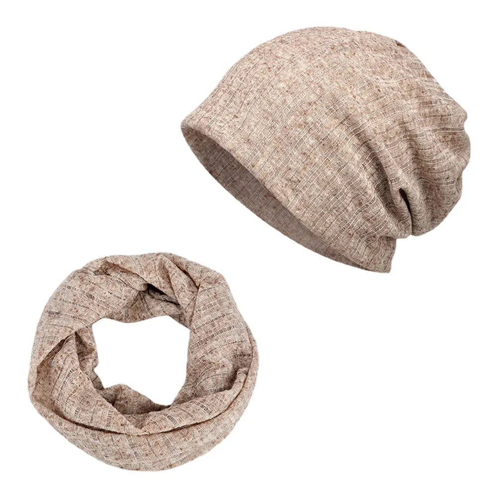 Hollow Breathable Beanie Hat Sunscreen Thin Scarf Hat Dual-use Cap