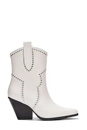 Honoya Rhinestone Boots - White