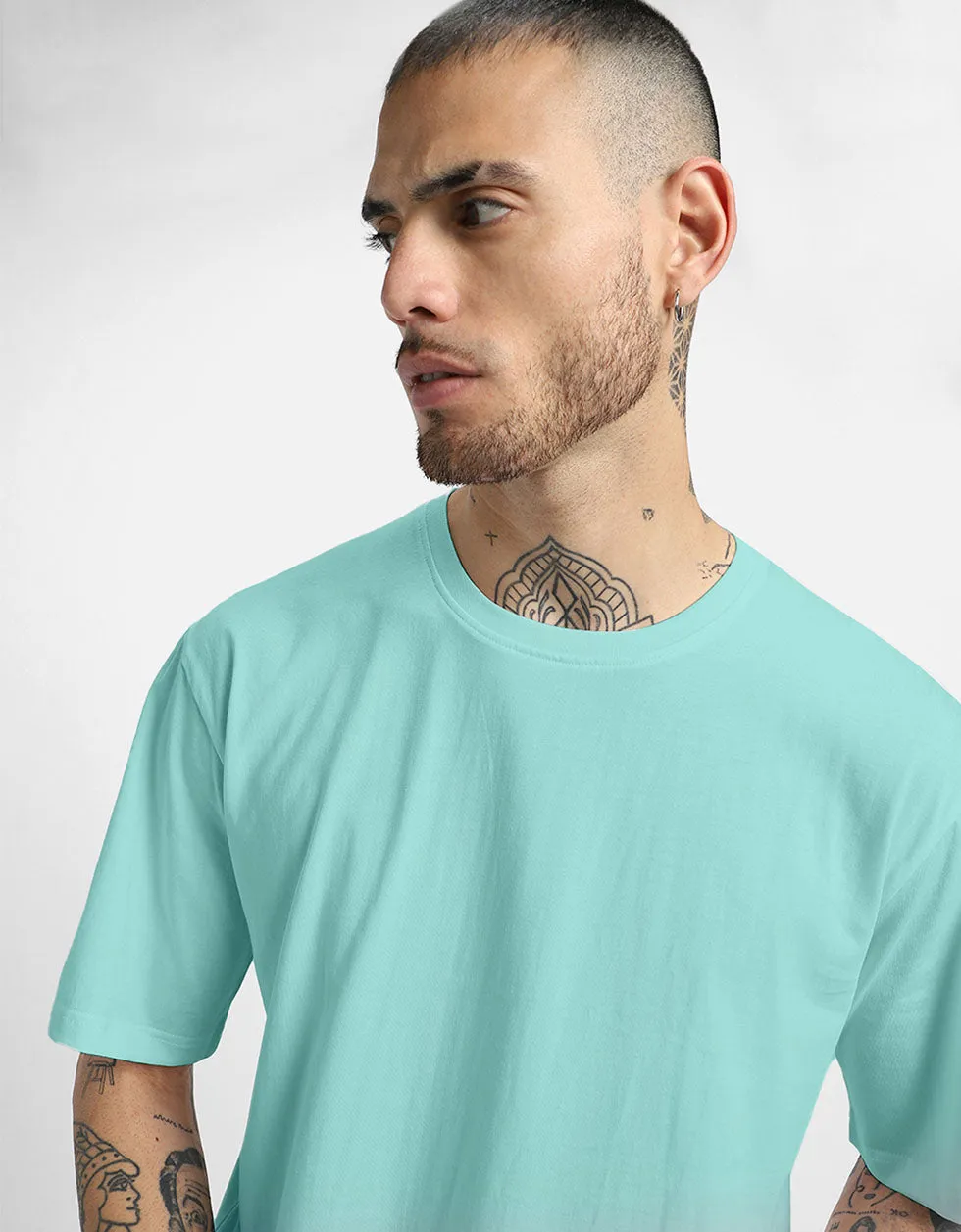 Ice Blue Oversized Solid tshirt