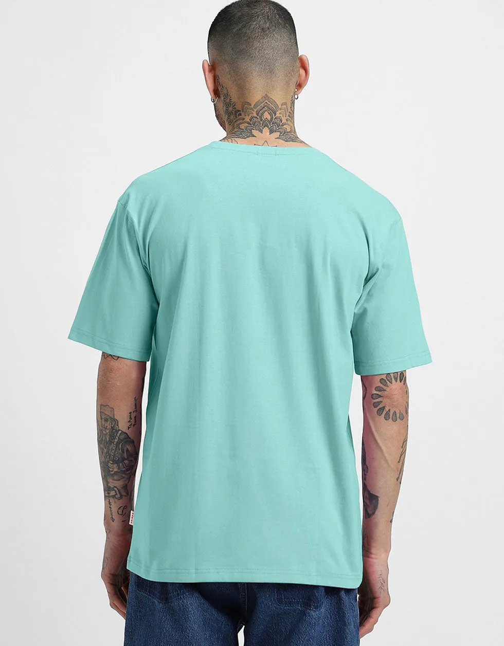 Ice Blue Oversized Solid tshirt