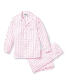 Kid's Twill Pajama Set | Pink Gingham