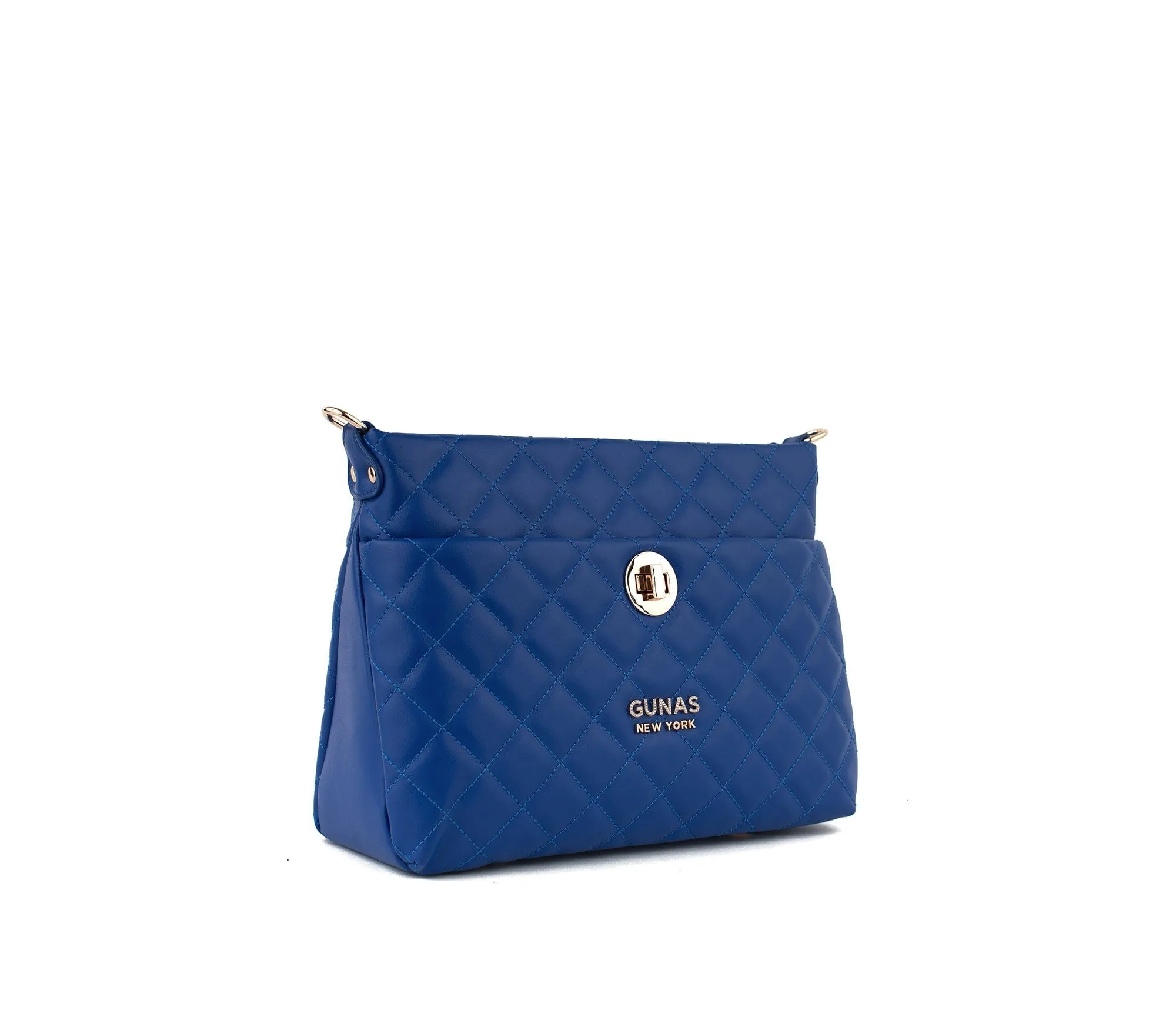 Koi Quilted Vegan Leather Shoulder Bag | Blue