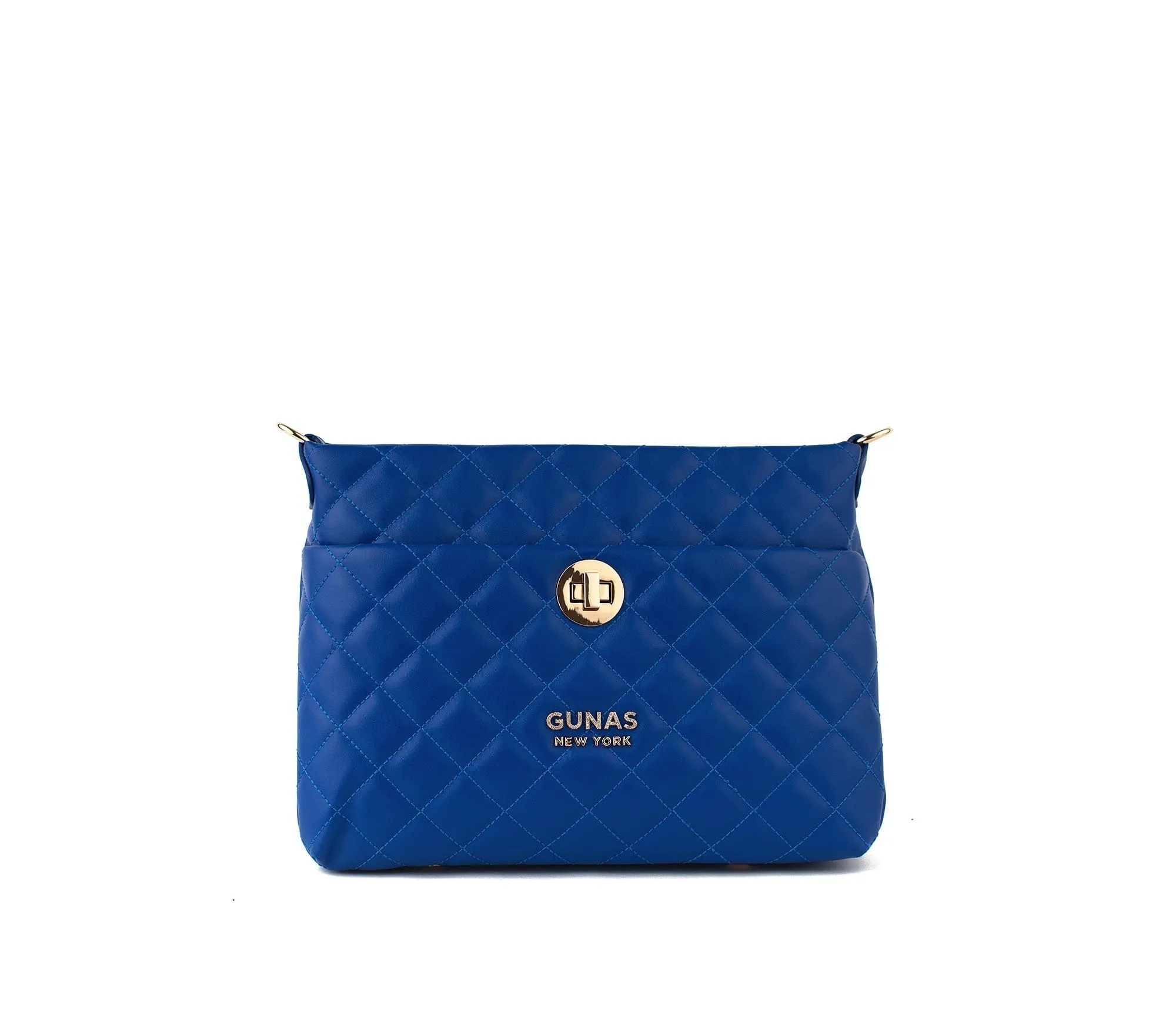 Koi Quilted Vegan Leather Shoulder Bag | Blue