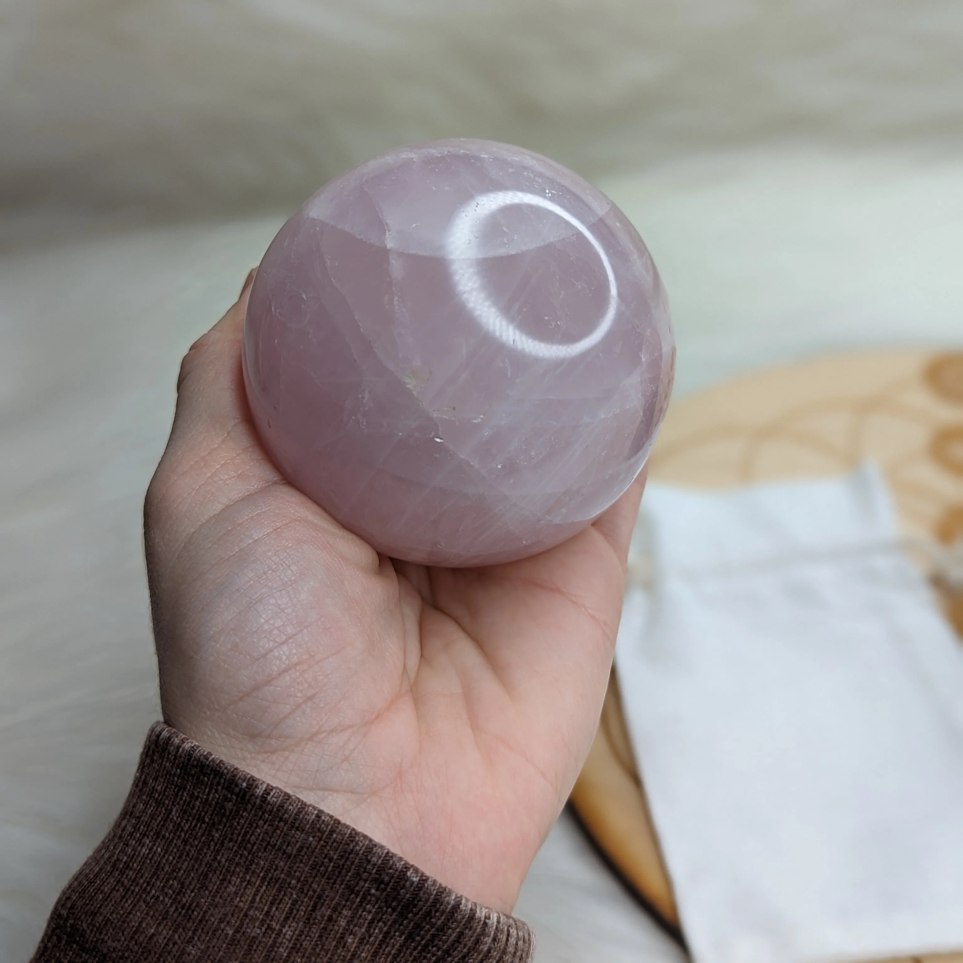 Large Rose Quartz Sphere~ Pink Loving Energy~