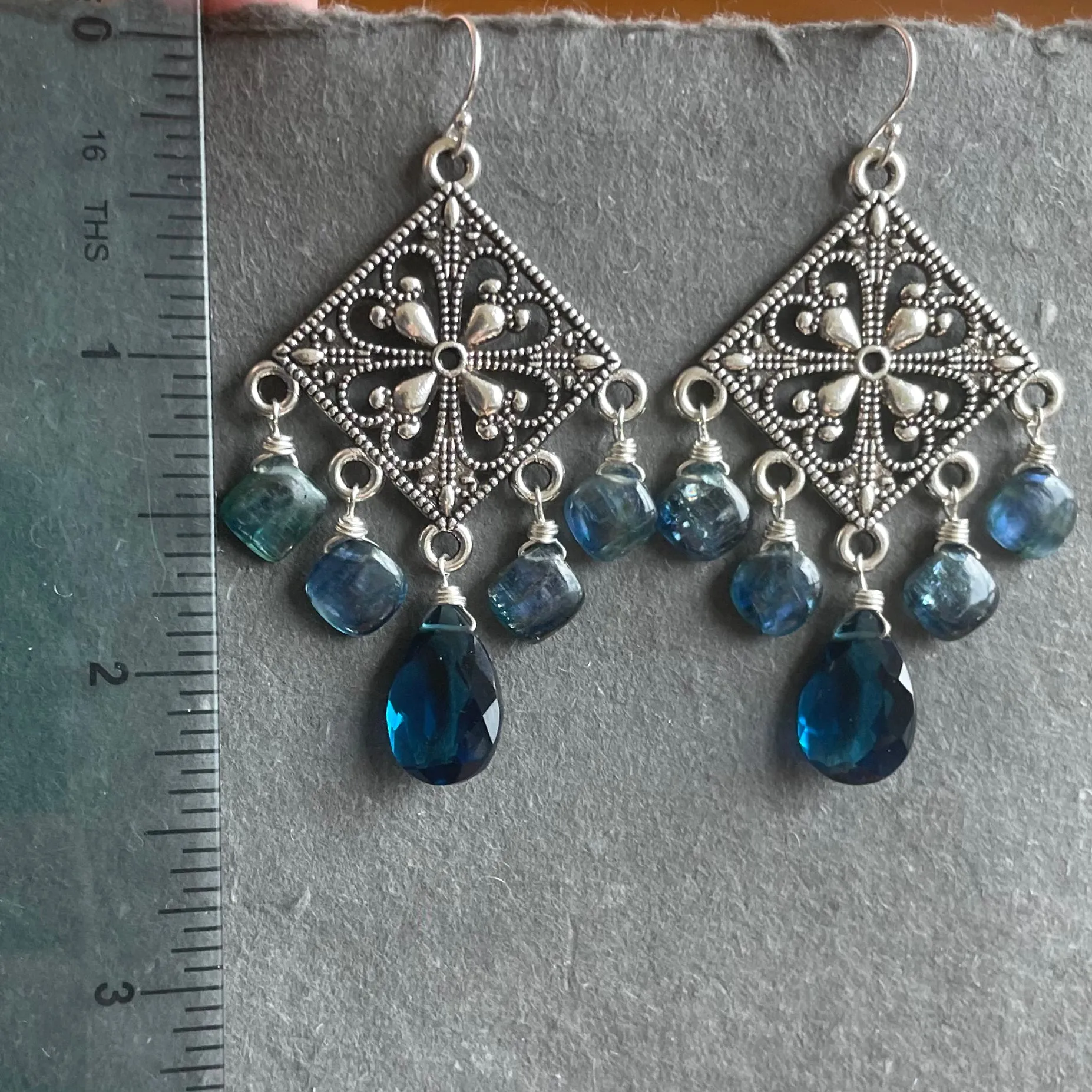 London Blue Mystic Kyanite Chandelier Earrings