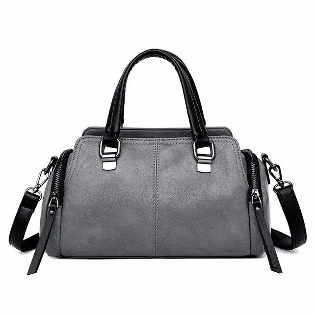 Luxury Vintage Casual Leather Tote Bag, Shoulder Bag and Handbag