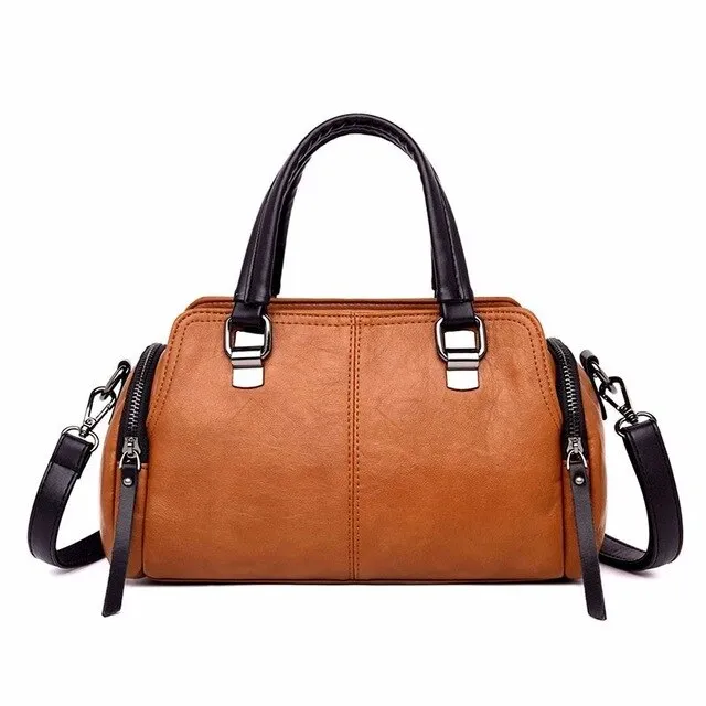 Luxury Vintage Casual Leather Tote Bag, Shoulder Bag and Handbag