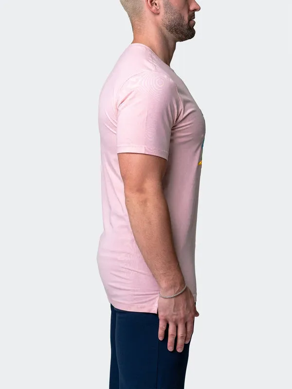 Maceoo Stretch Short-Sleeve Athletic Wear | Tee Neon Pink