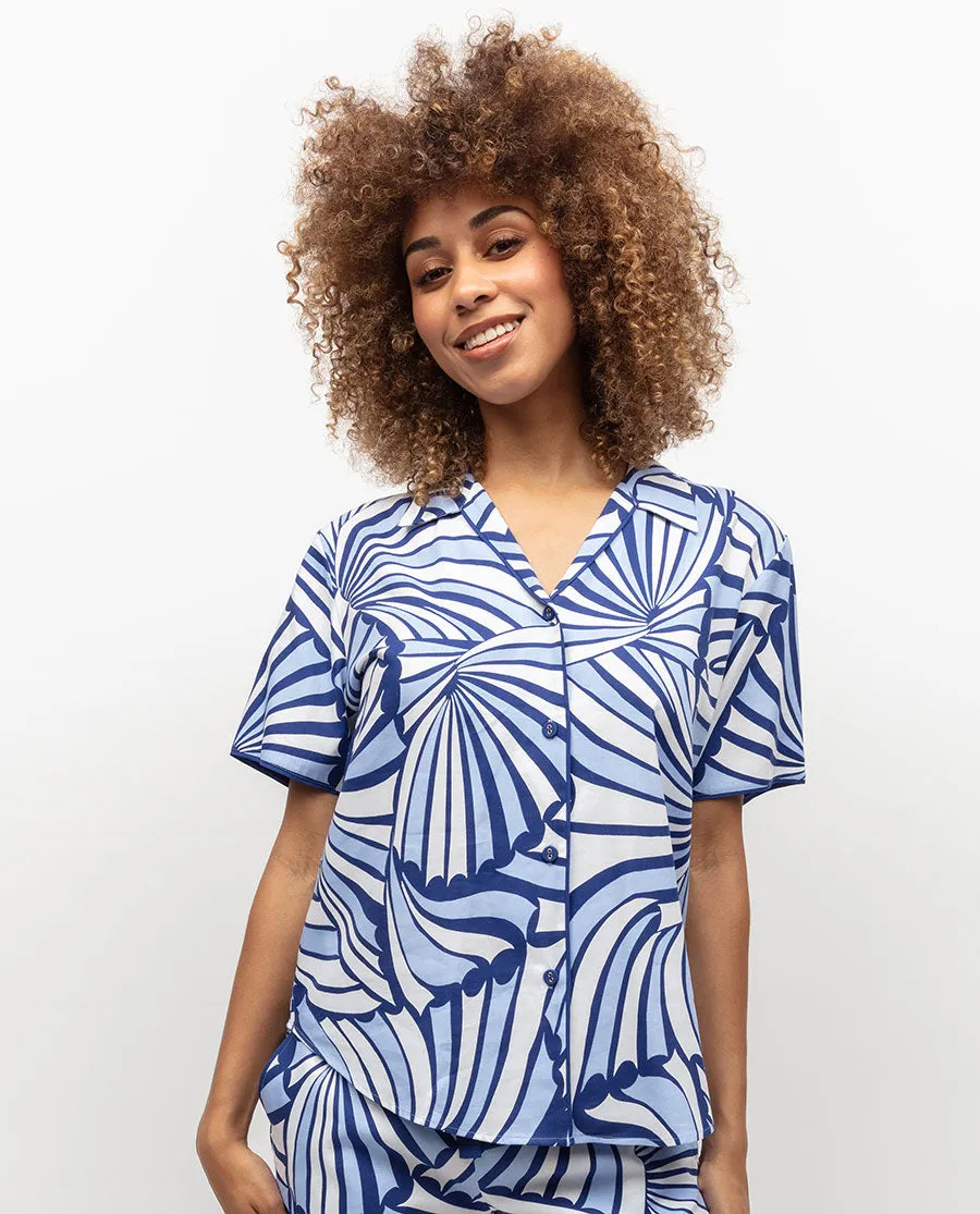 Madeline Shell Geo Print Pyjama Top