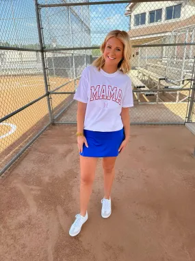 MAMA Baseball Tee- Red and White