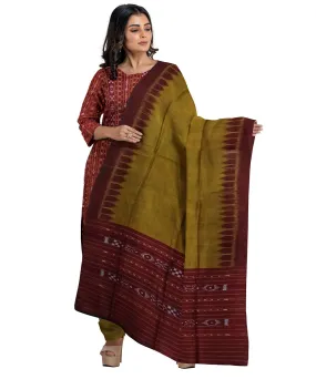 Maroon handwoven cotton nuapatna dress material