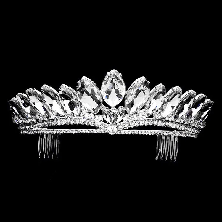 Marquise Stone Cluster Princess Tiara