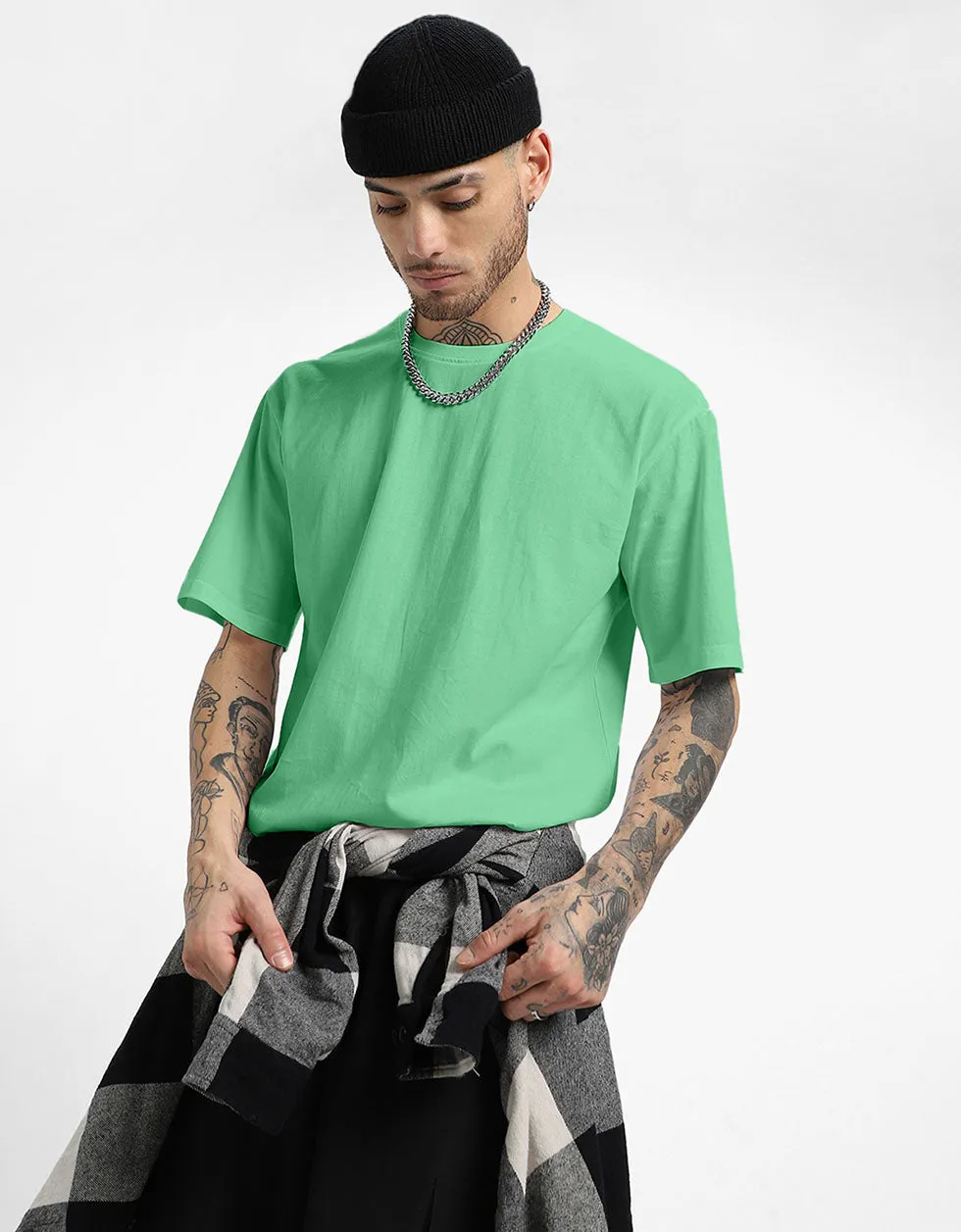 Men's Mint Oversized Solid Tshirt