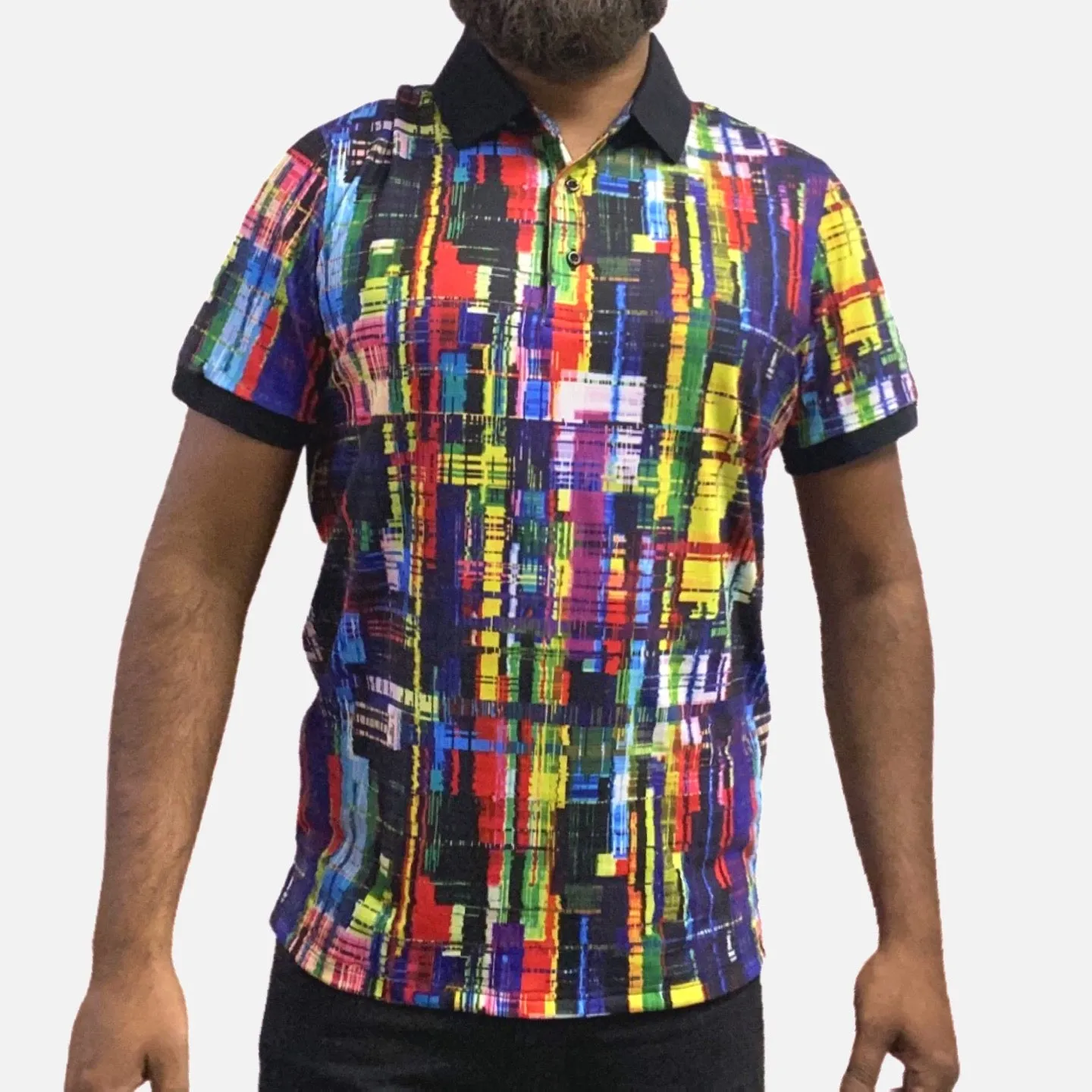 Men’s Polo Collar Multi Color Summer Stretch Shirt