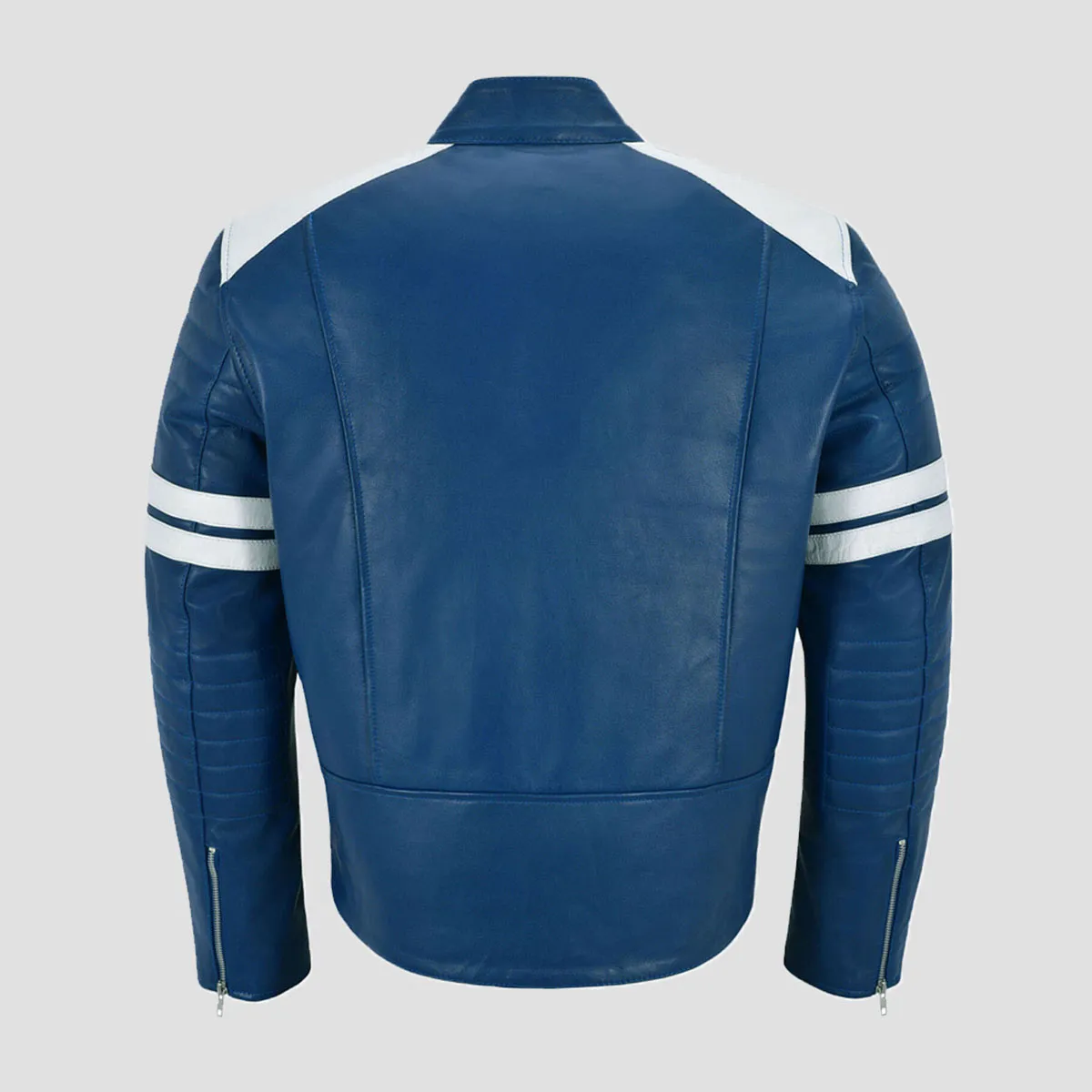 Men's Royal Blue Leather Jacket For Men