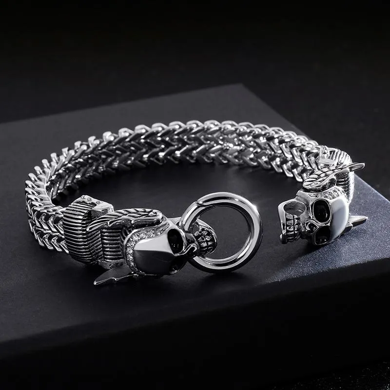 Men’s Stainless Steel Devil’s Skull Gothic Bracelet