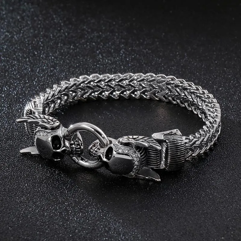 Men’s Stainless Steel Devil’s Skull Gothic Bracelet