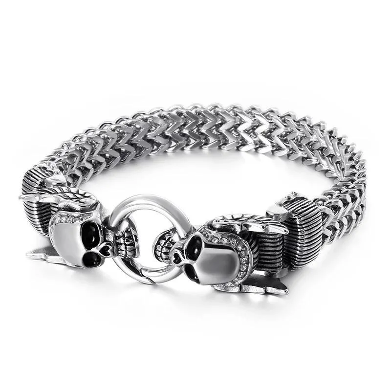 Men’s Stainless Steel Devil’s Skull Gothic Bracelet