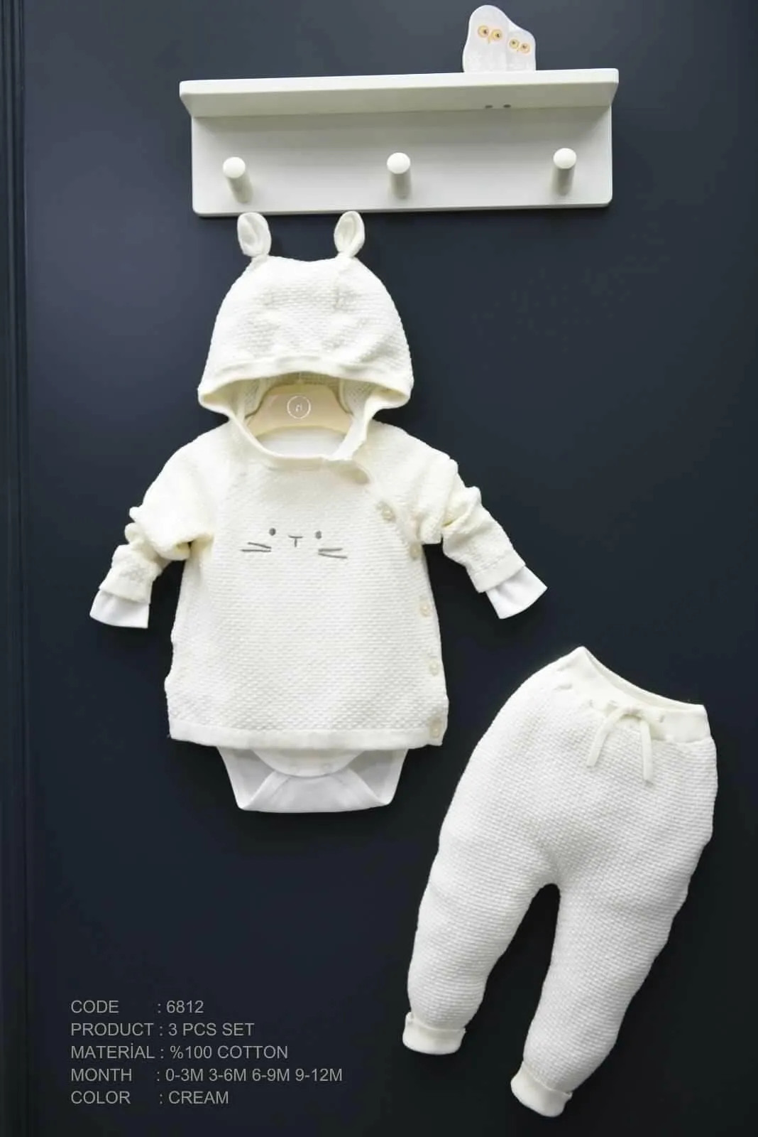 Nipperland Baby Set (3-Tlg) Creme -6812