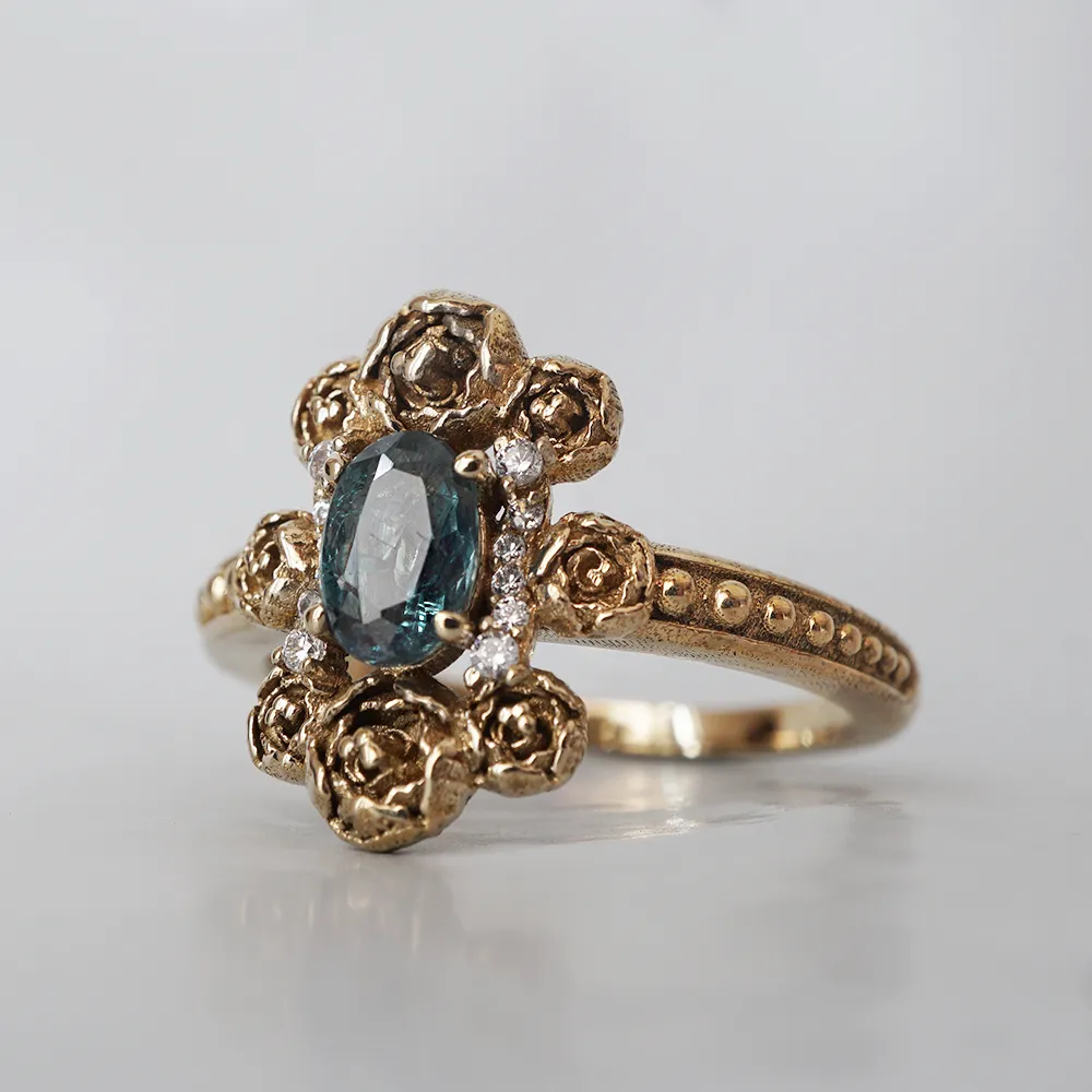 One Of A Kind: Oval Alexandrite Peonies Ring