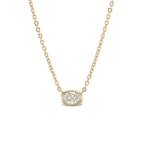 Oval Diamond Bezel Necklace