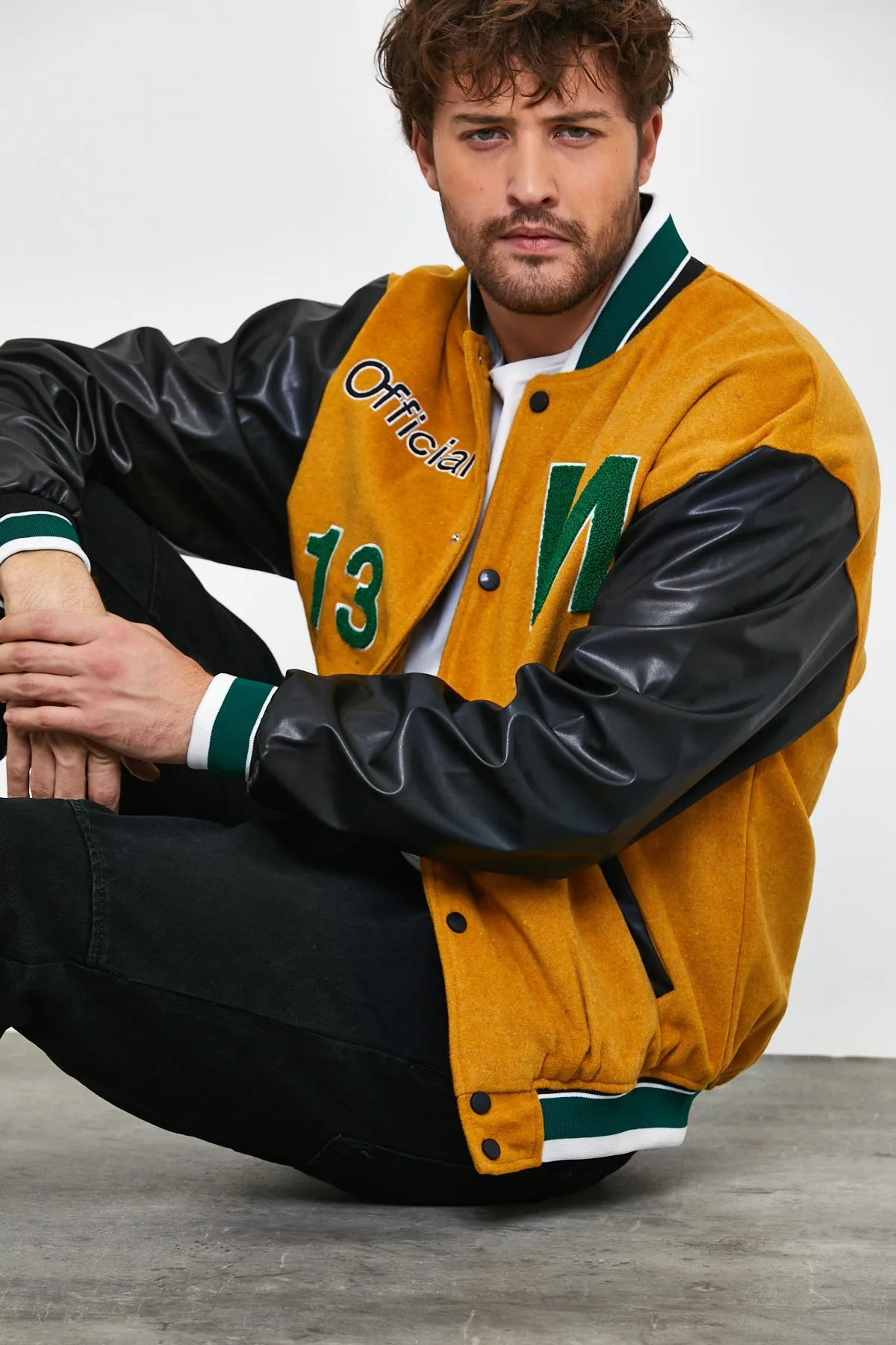 Oversized Wool Varsity Jacket