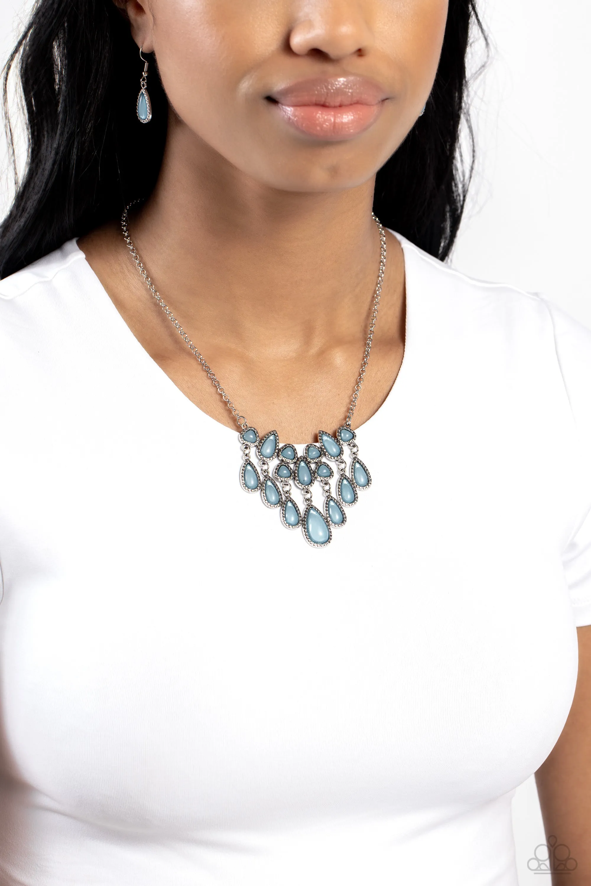 Paparazzi Exceptionally Ethereal Blue Necklace & Earring Set