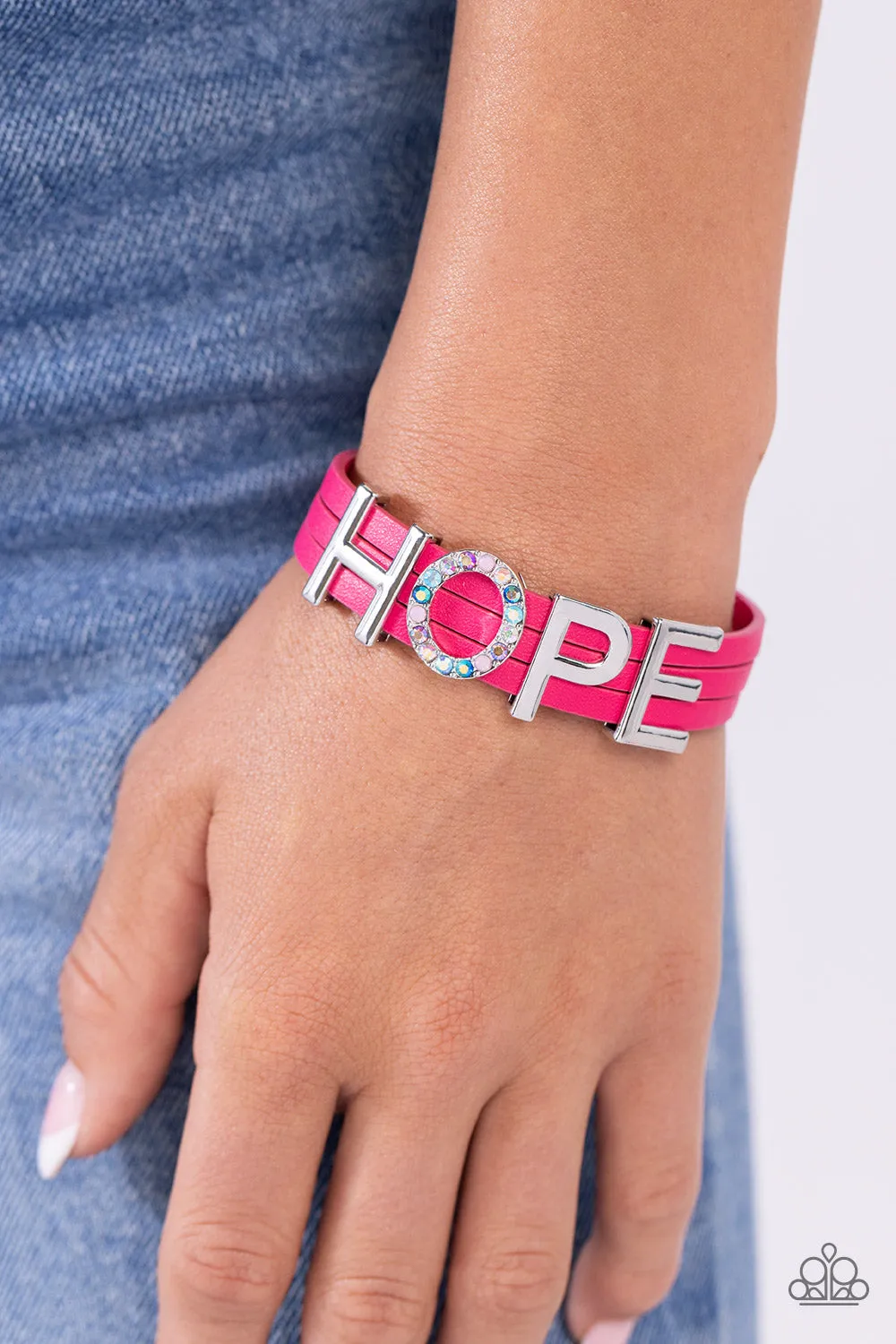 Paparazzi Hopeful Haute Pink Wrap Bracelet