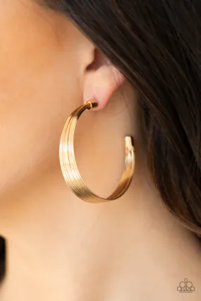 Paparazzi Live Wire Gold Hoop Earrings