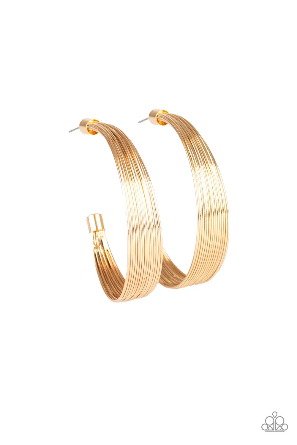 Paparazzi Live Wire Gold Hoop Earrings