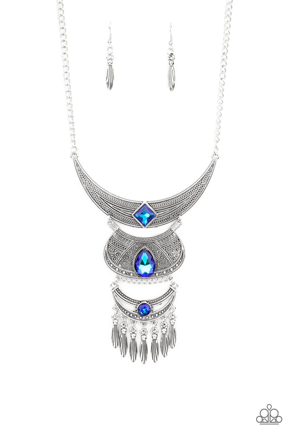 Paparazzi Lunar Enchantment - Blue UV Shimmer Short Necklace