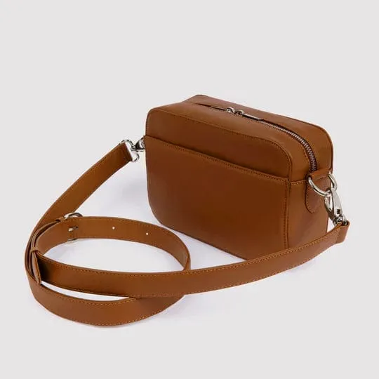 Pine Piatex Leather Vegan Crossbody Bag | Tan