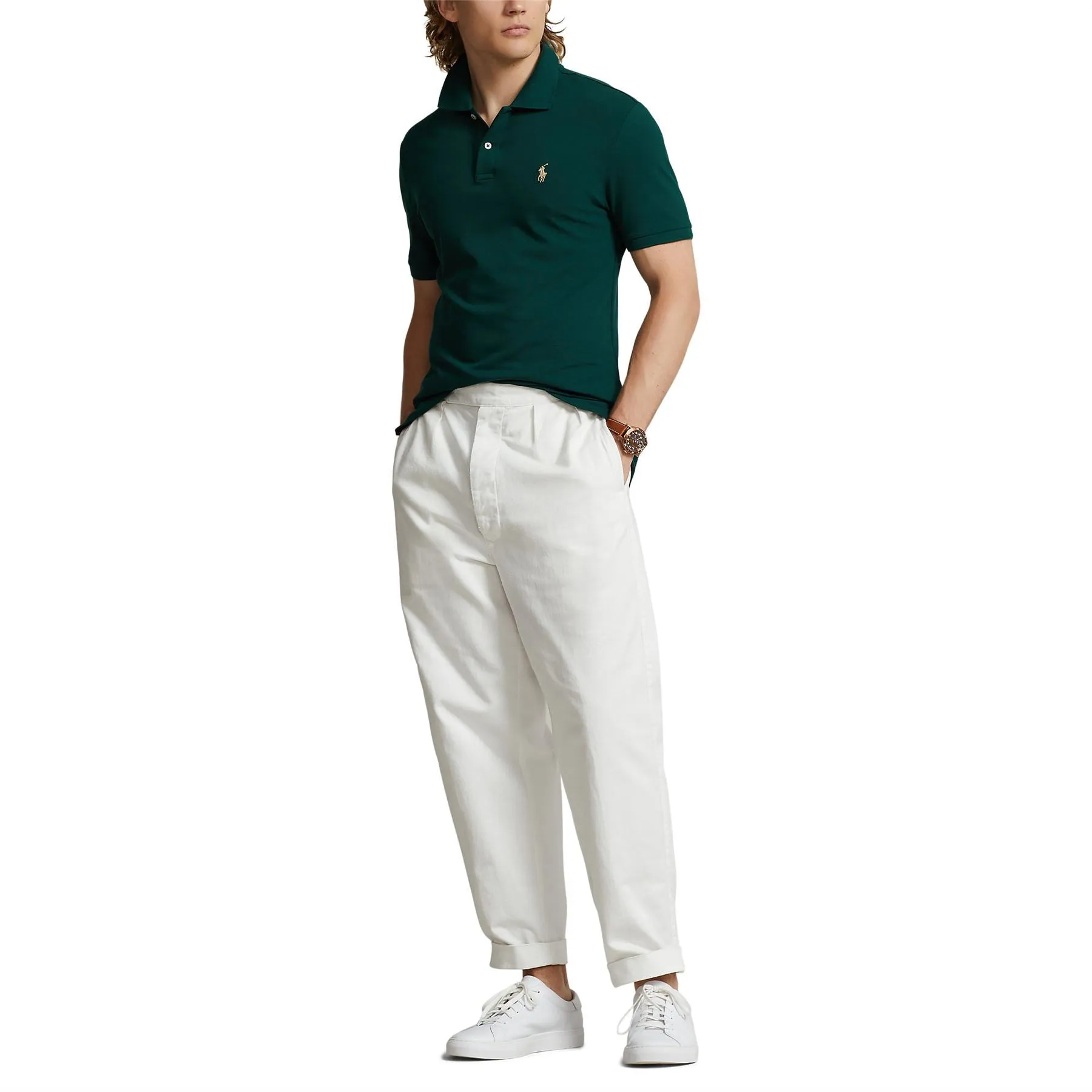 Polo Golf Performance Stretch Mesh Polo Hunt Club Green - AW23