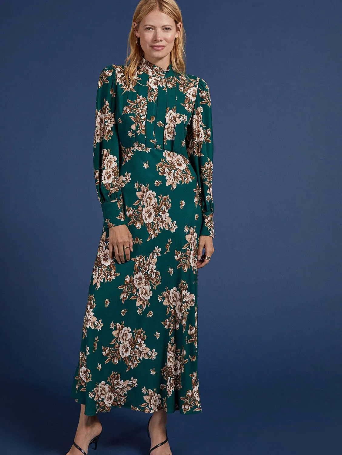 Primrose LENZING ECOVERO Chintz Floral Print Dress | Dark Cedar