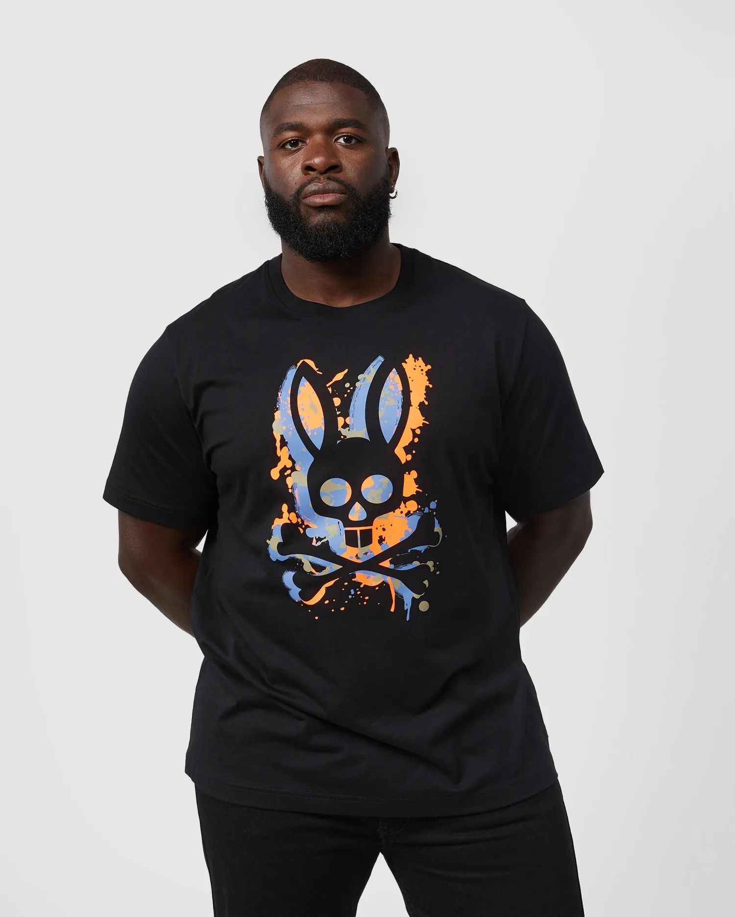 Psycho Bunny Mens Waverly Graphic Tee - Black