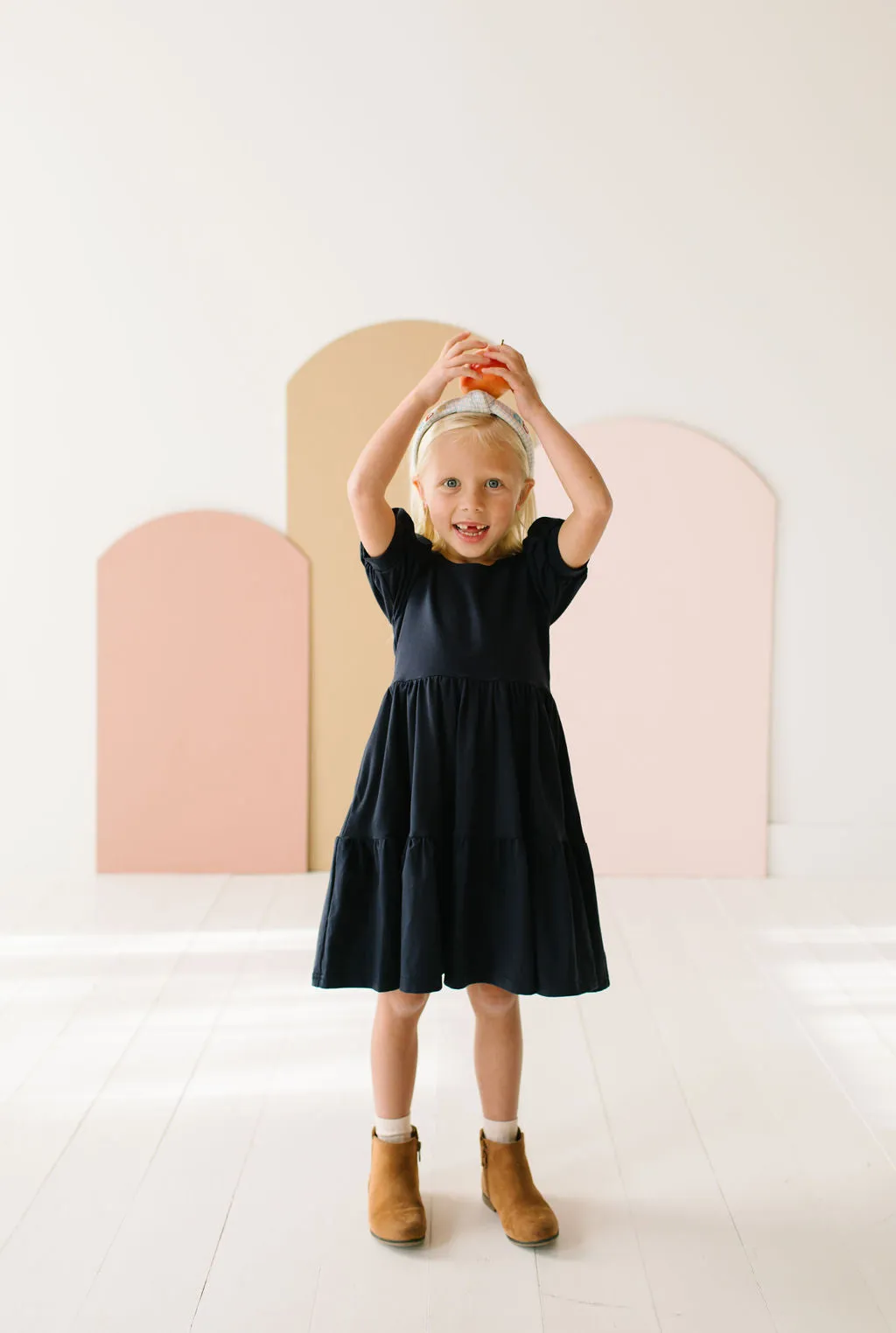 Puff Dress in Navy