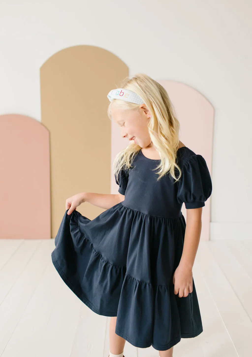 Puff Dress in Navy