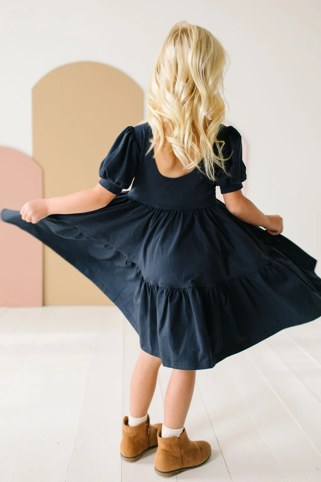 Puff Dress in Navy