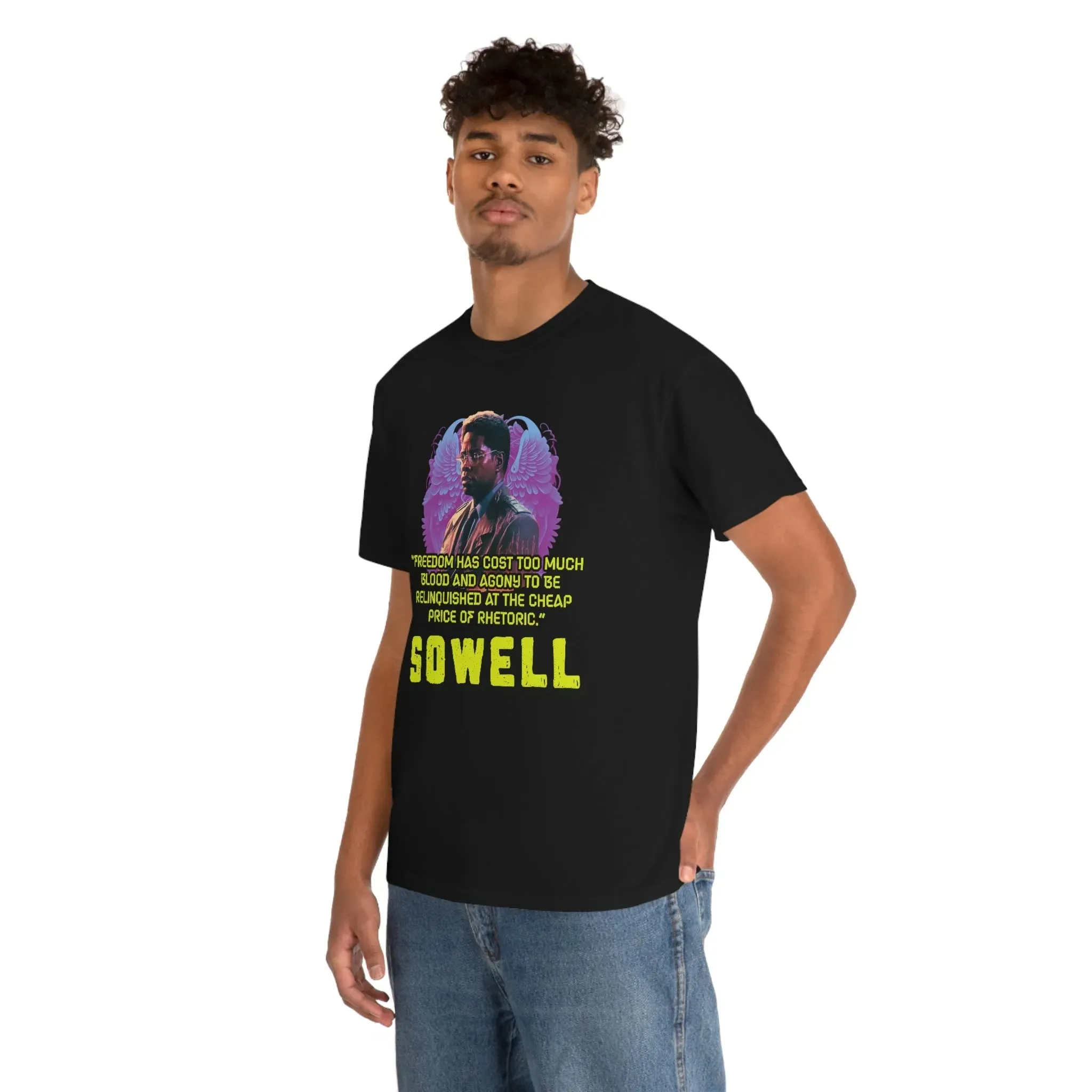 "Blood of Freedom" Thomas Sowell Synthwave T-shirt